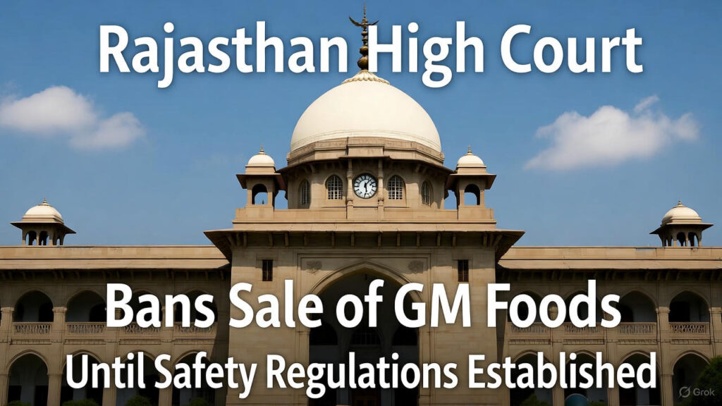 राजस्थान उच्च न्यायालय ने सुरक्षा नियम स्थापित होने तक जीएम खाद्य पदार्थों की बिक्री पर रोक लगा दी है