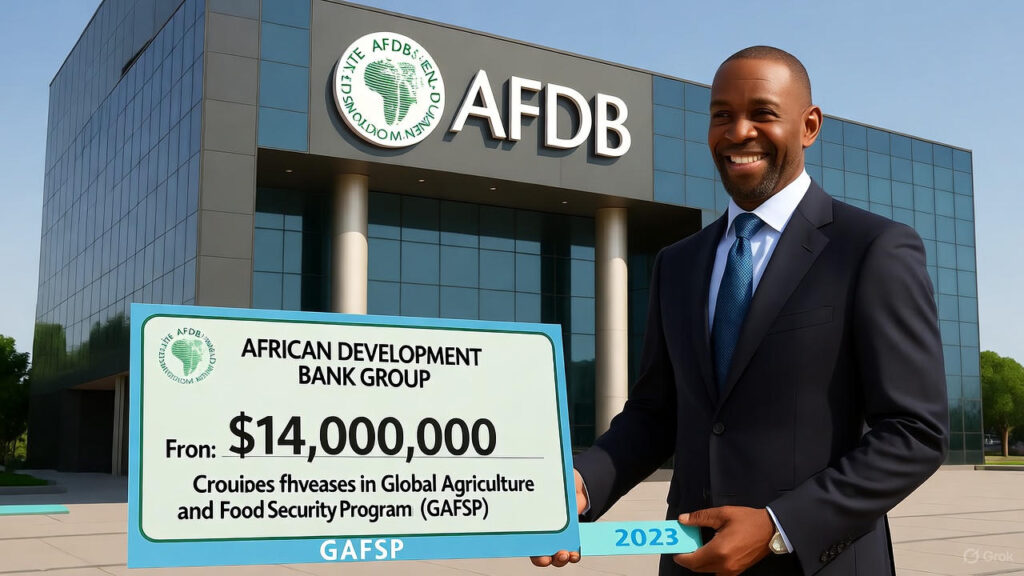 अफ्रीकी विकास बैंक समूह को वैश्विक कृषि और खाद्य सुरक्षा कार्यक्रम के तहत 14 मिलियन डॉलर मिलते हैं