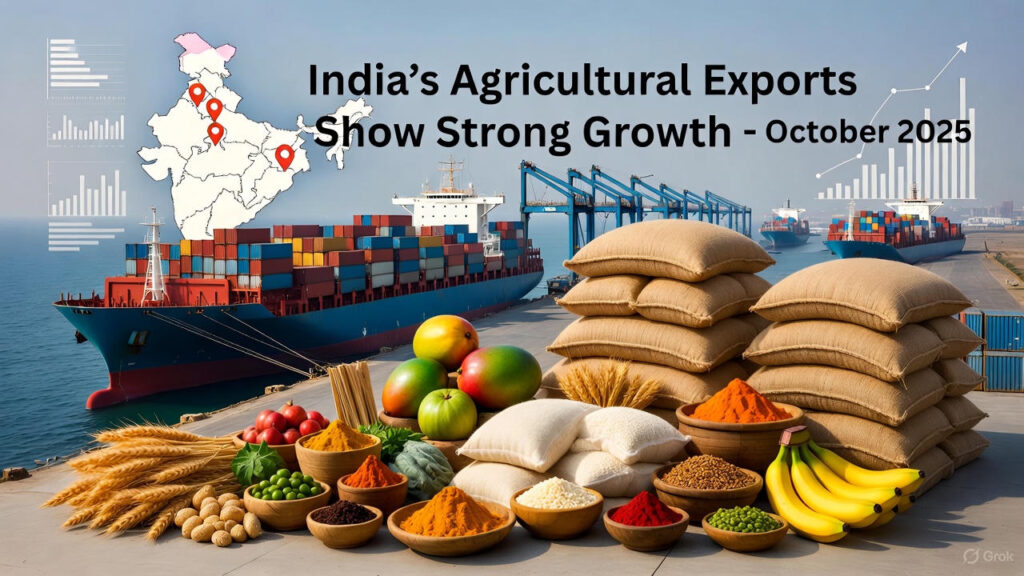 India’s Agricultural Exports Show Strong Growth in October 2025 Despite Overall Export Decline