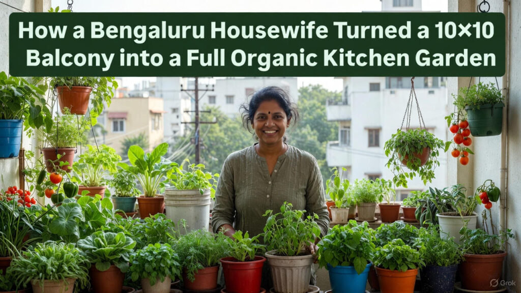 How a Bengaluru Housewife Turned a 10×10 Balcony into a Full Organic Kitchen Garden
