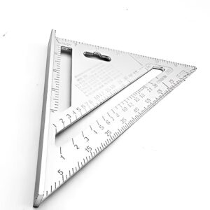 Oblivion Double Side Scale Aluminium Alloy Metric Inch Triangle Ruler Measurement Hand Tools, Speed Square, Square Layout Tool (7 inch speed square)