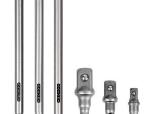 AASONS Impact Socket Adapter Set 6 Pcs For Tight Spaces Power Bit Holder 1/4” 3/8” 1/2” Hex Shank Impact Driver Holder, 50-150mm Extension Rod Nut Setter Attachment