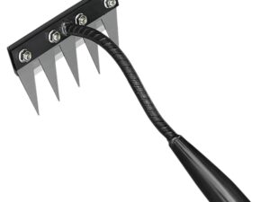 PANCA 5 Teeth Garden Rake Heavy Duty Carbon Steel Rake Handle for Soil Loosening, Weeding, Lawn & Yard Cleaning – Multipurpose Outdoor Gardening Tool for Home Farm & Agricultural Use