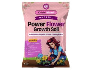 Krishi Mandi Organic Potting Soil 10 KG – Flower Soil & Indoor Plant Soil Mix for Pots, Rose, Balcony & Garden | Organic Compost + Cocopeat Potting Mix for Fast Growth