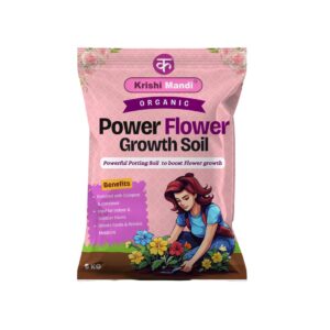 Krishi Mandi Organic Potting Soil 10 KG – Flower Soil & Indoor Plant Soil Mix for Pots, Rose, Balcony & Garden | Organic Compost + Cocopeat Potting Mix for Fast Growth