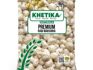 Khetika Premium Makhana 100g | Dry Fruits in Fresh, Raw Foxnut, Phool Makhana for Prasadam, Premium Lotus Seeds, Rich in Calcium, Natural & Crunchy, Fit for Fasting, Direct from Farm