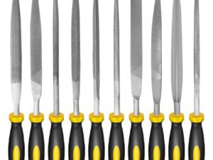 HASTHIP® 10Pcs File Tools Set, Premium Hardened Drop Forged Alloy Steel File Tools, Includes Flat, Flat Warding, Square, Triangular, Round, and Half-Round Files5mm*180mm in size/per one