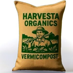 HARVESTA ORGANICS Vermicompost Organic Fertilizer 20Kg– With PROM 100% Natural Nutrient-Rich Compost for Plants, for Home Garden, Boosts Growth, Enhances Soil Health & Water Retention, for Gardening