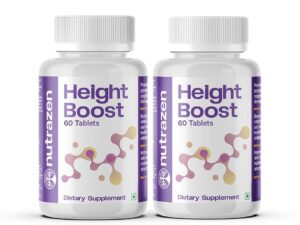 Height Boost (Pack of 2 -120 Tablets) – 60 Days Dosage | Supports Bone Health with Essential Vitamins, Minerals, and Micronutrients for Overall Wellness | Height Growth for Kids, Teens and Adults