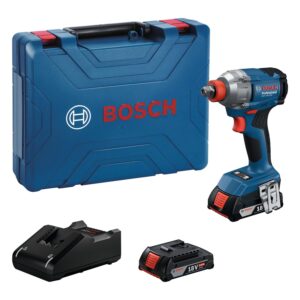 BOSCH GDX 18V- 285 Professional Cordless Impact Wrench/Driver Kit (Hybrid tool) | 18 V| 2 x 2.0 Ah Batteries| 285 Nm Torque | 2-in-1 Tool | L- Boxx included | Model 06019N21F2 | 1 year warranty