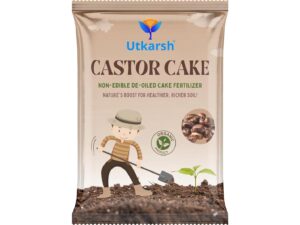 Utkarsh Castor Oil Cake Fertilizer for Plants | Organic Castor Khali Compost Powder for Home Garden, Manure for Flowers, Vegetables & Lawn (900 gm; Pack of 1)