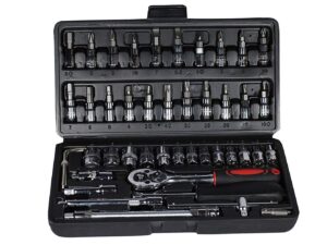 Catron 46 In 1 Pcs Screwdriver and Socket,Hand Tool Kit Wrench Set Multi Purpose Combination Tool Case Precision Car Tool Kit