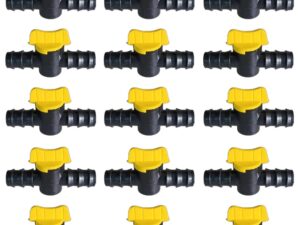 Ascension Agro Drip Irrigation Garden Watering Plants Accessories 16MM Straight Connector with Tap Agro Drip Irrigation Tools (100Pieces Taps)