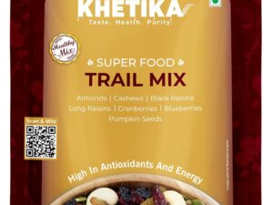 Khetika Trail Mix 200g | 7 Superfood in 1 Mix | Dry Fruits & Seeds Mixed pack, Energy Power Pack Contains Almonds, Cashews, Cranberries,Black Raisins, Long Raisins, Pumpkin Seed, Blueberries