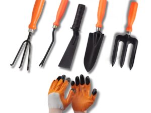 Kraft Seeds Home Tools, 6Pcs Gardening Tools Kit for Home Garden – (Cultivator, Fork, 2 Trowels, Weeder, Gloves), Lightweight, Portable, Durable Gardening Items for Indoor & Outdoor Use, Gardening kit
