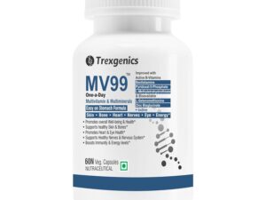 Trexgenics MV99 Multivitamin One-a-day Easy On Stomach – Complete Daily All you need with Multiminerals & Micronutrients for Men & Women (60 Veg. Capsules) (1)