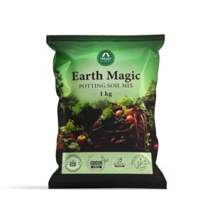 TrustBasket Earth Magic Potting Mix – 1kg | 100% Natural | Gardening | Soil Mix for Pot Plants | Manure for Home Gardening | odorless