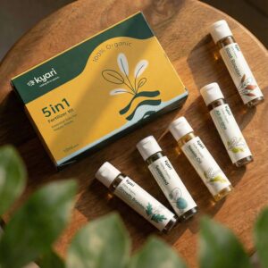 KYARI 5-in-1 Liquid Plant Care Kit | Growth Booster, Seaweed Extract, Root Booster, Neem Oil & All-in-One Tonic | Organic Fertilizer & Plant Protection Set for Indoor & Home Gardening