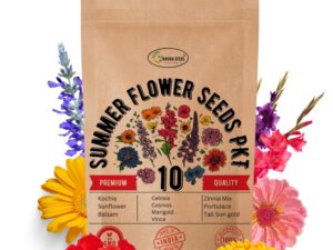 Navika Seeds Combo Pack of 10 Flower Seeds for Summer for Your Home Garden | Summer | Sutaible for Indian Season | All-Season Varieties | Free Growing Guide Included |