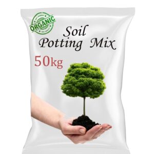 Organic Potting Soil Mix for Plants, 50kg – Premium All-Purpose Soil for Indoor & Outdoor Gardening, Vegetables, Flowers, and Herbs – Nutrient-Rich, Well-Draining, pH-Balanced