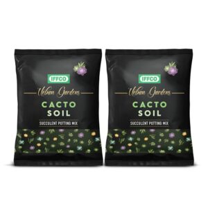 IFFCO Urban Gardens – Cacto Soil 10Kg – Organic Succulent Potting Soil Mix – Promotes Aeration & Water Retention – 100% Natural with Added Nutrients Succulents & Cactus