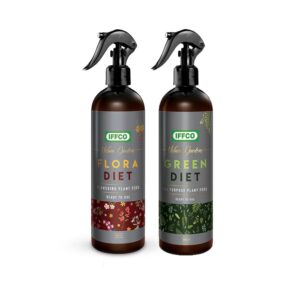 IFFCO Urban Gardens – Plant Food Combo – Flora Diet + Green Diet – NPK Based Organic Nutrient for Flower Boost and All Purpose Plant Food, Ready to Use Spray – 1 Litre