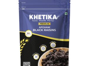 Khetika Premium Afghani Black Raisin 200g | Dry Fruits, Kismis, Kishmish, Dry Grapes, Premium Raisins, Dried Kishmish Without Seeds, Rich In Fiber Iron Calcium, 100% Natural & Gluten-Free,