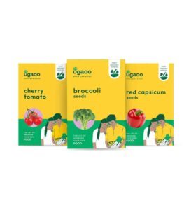 UGAOO Exotic Vegetable Seeds Combo Of Red Cherry Tomato, Broccoli, Red Capsicum