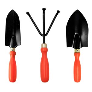 TrustBasket Gardening Hand Tools Set – 3 Pcs Big and Small Trowel, Cultivator – Durable Garden Tools for Home Gardening Set, Gardening Tools Kit for Home Garden, Agriculture Tools & Gardening Items