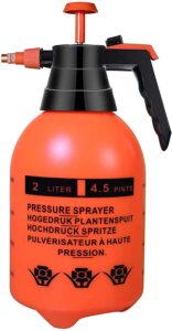 Garden Pump Pressure Sprayer|Lawn Sprinkler|Water Mister|Spray Bottle for Herbicides, Pesticides, Fertilizers, Plants Flowers 2 Liter Capacity – (Orange)
