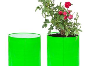 Go Hooked Grow Bags for Gardening Vegetables Herbs & Flowers (Set of 2) Planter Bags for Home Balcony Terrace & Outdoor Farming (15 Inch, 250gsm) Heavy Duty Reusable Gallon Grow Bags