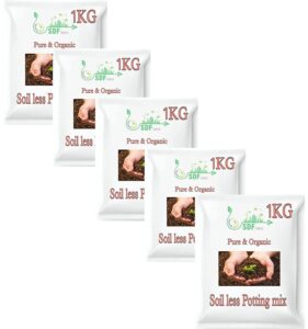 SDF India Pure & Organic Soil Less Potting Mix for Plant, Ready to Use, Fill More Pots as Light Weight & High Volume – 1Kg Pack of 5,Total 5kg