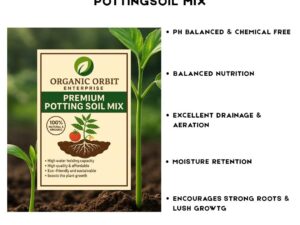 Organic Orbit Premium Potting Soil Mix, 100% Natural, Best for Home Garden | Best for All Type Plant (1 kg)