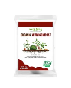 Leafy Tales 1kg Organic Vermicompost Manure Fertilizer – Pure Bio-Organic Fertilizer for Flowers, Vegetables & Lawns | Natural Soil Enricher, Potting Mix Supplement & Plant Food