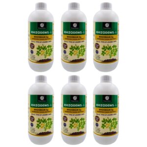 OrganicDews Rhizobium leguminosarum – Nitrogen Fixing Bacteria (2×10^8 CFU/ML) Bio Fertilizer (6 Litre) for Legumes Plants – Soil Fertility, Faster Plant Growth and Increases Yield – Rhizodews 6 Litre