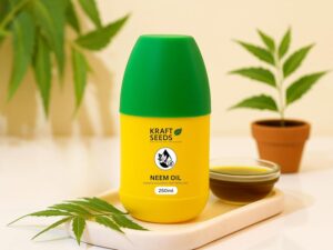 Kraft Seeds Neem Shield – 250ml Pure Cold Pressed Organic Oil Concentrate, Water Soluble Plant Care Formula for Indoor & Outdoor Use
