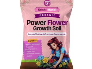 Krishi Mandi Organic Power Flower Growth Soil – Premium Potting Mix with Cocopeat & Compost – Best Soil for Rose, Hibiscus & All Flowering Plants – Boosts Heavy Blooming (5 Kg)