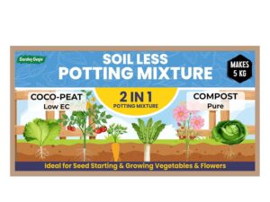 Garden Genie 2-in-1 Potting Soil Mixture –Contains (Cocopeat and Organic Plant Food for Plants) – Makes 5 Kg of Magic Soil for Plants Home Garden | Potting Soil Mix for Plants