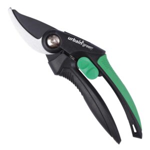 Heavy-Duty Bypass Pruning Shears for Home Gardening by Sharpex High Carbon Steel Blade with Teflon Coating Secateurs with Smart Abs Lock for Safety (Black)