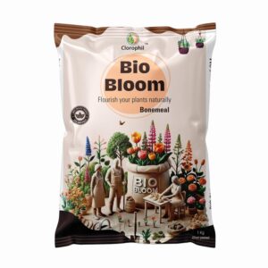 CLOROPHIL’s Bio-Bloom Organic Bonemeal-GR fertilizer for N-P-K-Ca, 450 gm, Flowering and Fruiting nutrient for garden.
