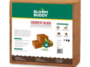 Bloom Buddy Cocopeat (1 Kg Block, Expands to 28 litres or 3.5 Kgs Loose Cocopeat) Natural Coconut Fiber, Organic Growing Medium for Home Gardens, Indoor Plants, and Soil Conditioner