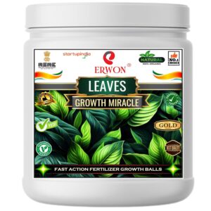 Erwon® Leaves GROWTH MIRACLE Fertilizer, Fast Action Organic Granules for rapid Overall Healthy Growth of all types of Leafy Plants. (200 gm)