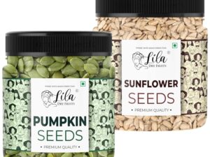 LILA DRY FRUITS Raw Pumpkin Seeds and Sunflower Seeds Combo 200g Each Pack of 2 | Protein Rich Healthy Snacks | High Fiber Superfood | Seeds for Salads, Smoothies, Roasting (400 g) Perfect for Gifting