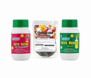 Lakrishi Organics Terra Action Bio-Fungicide | Humic Granules with Flower Mix | Terra Nourish Neem Oil | Bio-Fungicide and Neem Oil | Mixed Neem Pellets | Immunity & Growth booster