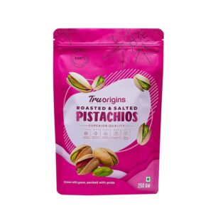 TruOrigins Roasted & Salted Pistachios (Pista) – Jumbo Size | 100% Natural | Fresh | Pure | Handpicked | Dust Free | Crunchy | Ethically Sourced | Rich in Micronutrients | Preservatives Free | Premium Grade & Quality | 250g