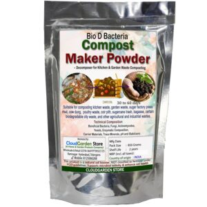 Compost Maker Powder Bio D Bacteria 850 Grams to Convert All Kitchen Waste to Organic Compost Fertilizer or Manure. Composting of Garden/Kitchen / Farm Waste, Used Compost bin