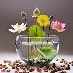 All Season Lotus Flower Hybrid Japanese Seeds for planting | Pack of 25 | 100% IMPORTED | 95% Germination Rate | Dwarf Rainbow Lotus | Kamal Gatta Beej | Exotic Variety