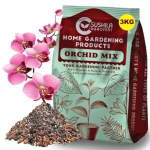 Orchid Potting Mix 3KG | Chunky Orchid Potting Soil Mix for Healthy Roots & Flower Boost | Growth Booster Hydroponics & Soil Amendment for Indoor & Outdoor Orchids Drainage-Aeration