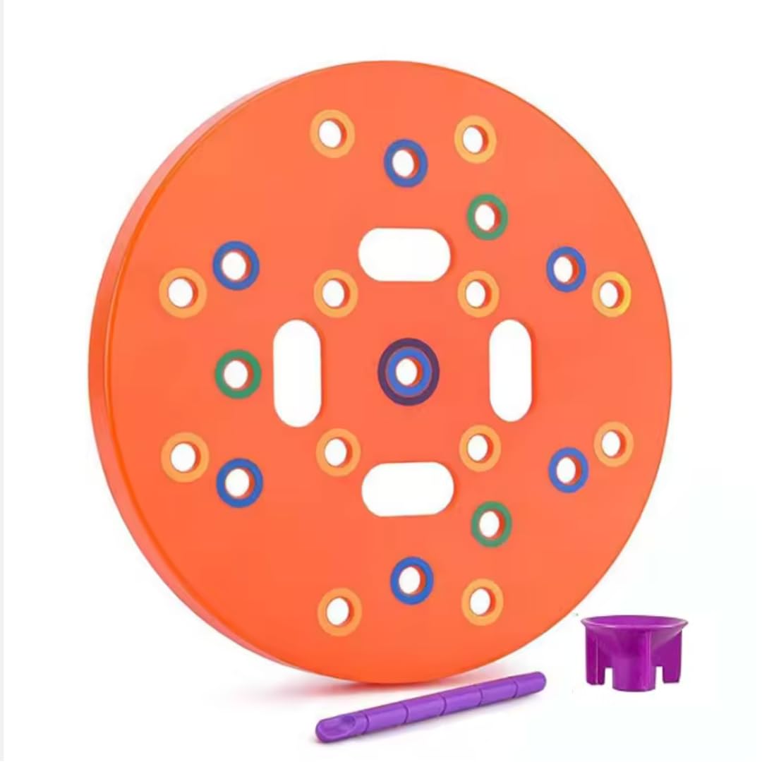 Round Seed Planting Template with Seed & Seedling Spacer, Color-Coded Garden Spacing Tool with Dibber and Spoon, Vegetable Growing Guide for Easy Home & Kitchen Gardening