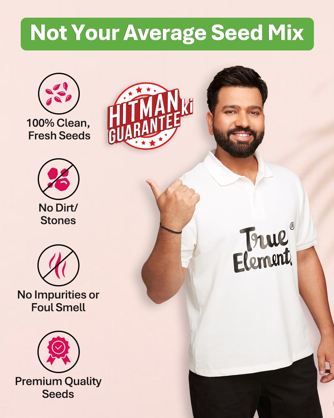 True Elements Mixed Seeds for Eating 250g - 5 in 1 Seeds Mix | Edible Seed | Healthy Snack | Mix of Pumpkin, Watermelon, Sunflower, Chia & Flax Seed | High in Protein | 100% Natural and Roasted - Image 3